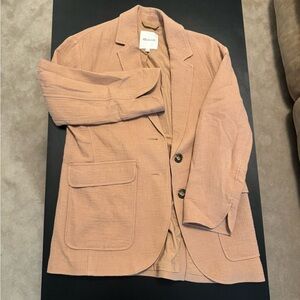 Madewell Linen Cotton Blend Oversized Blazer